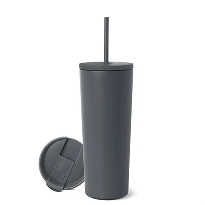 24oz Simple Insulated Tumbler with Lid Straw