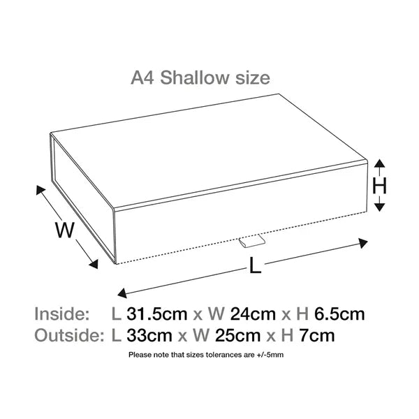 Custom White A4 Shallow Gift with Magnetic Lid - (Foldable)