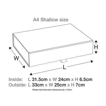 Custom White A4 Shallow Gift with Magnetic Lid - (Foldable)