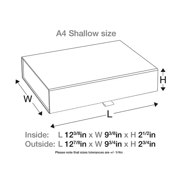 Custom White A4 Shallow Gift with Magnetic Lid - (Foldable)