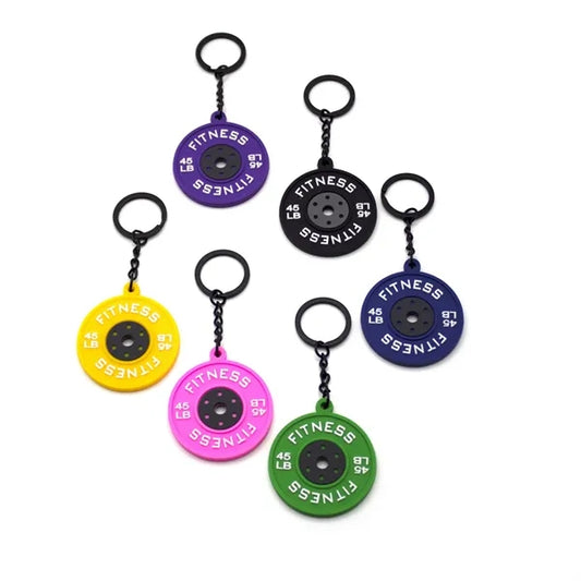 Dumbbell Plate Keychain