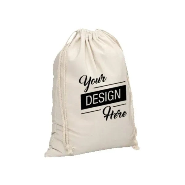 Large Cotton and Linen Drawstring Bag  ( 5" x 7" )