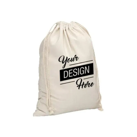 Large Cotton and Linen Drawstring Bag  ( 5" x 7" )