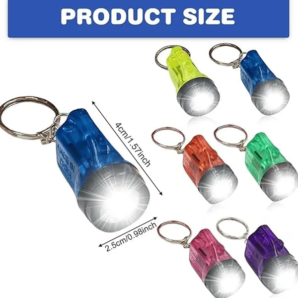 Mini Plastic Flashlight Keychain Pendant