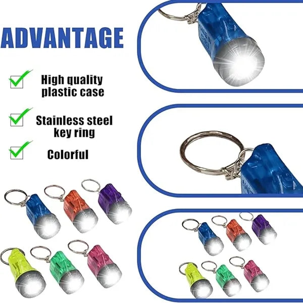 Mini Plastic Flashlight Keychain Pendant