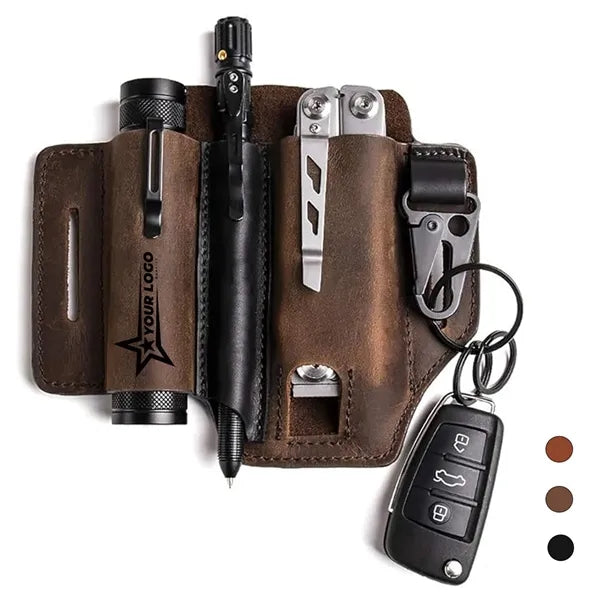 Sheath Belt Pocket Organizer Leather Pouch