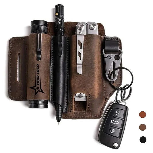 Sheath Belt Pocket Organizer Leather Pouch