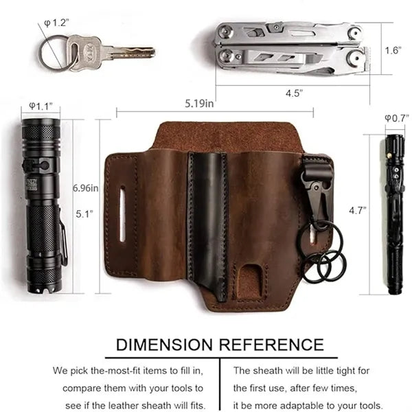 Sheath Belt Pocket Organizer Leather Pouch