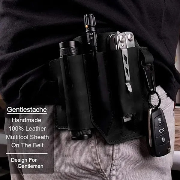 Sheath Belt Pocket Organizer Leather Pouch