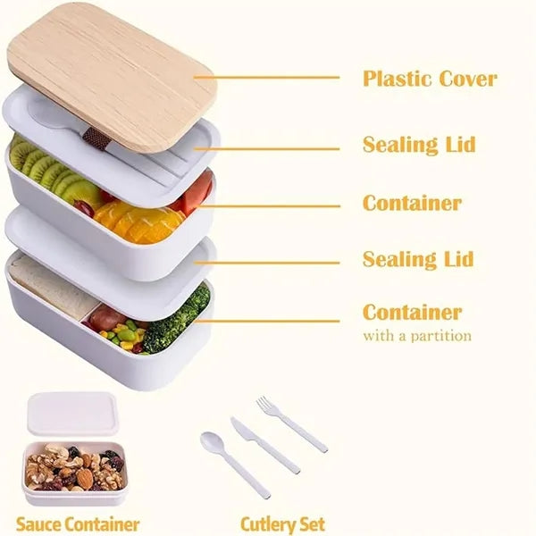 Multilayer Wheat Straw Lunch Box Adult