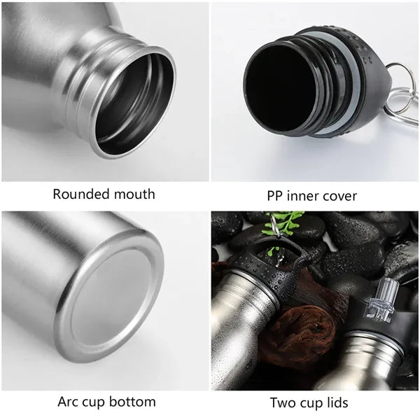 Stainless Steel Sports Bottle With Carabiner