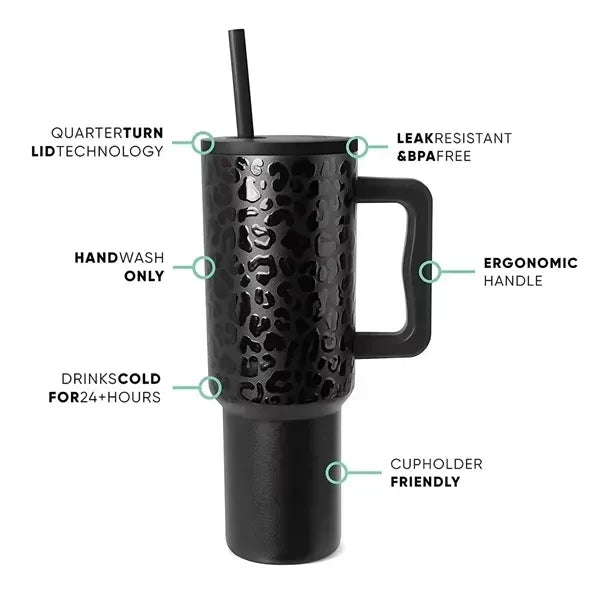40 oz Tumbler with Handle and Straw Lid