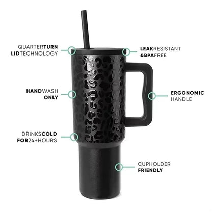 40 oz Tumbler with Handle and Straw Lid