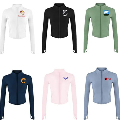 Womens Full Zip Running Track Jacket W/Thumb Holes