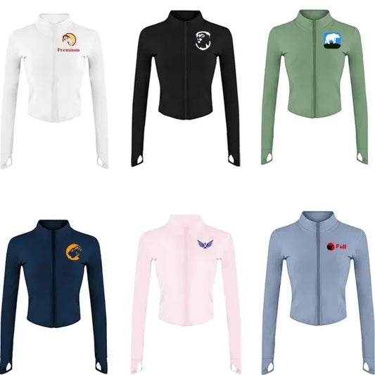 Womens Full Zip Running Track Jacket W/Thumb Holes