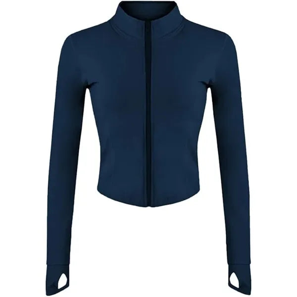 Womens Full Zip Running Track Jacket W/Thumb Holes