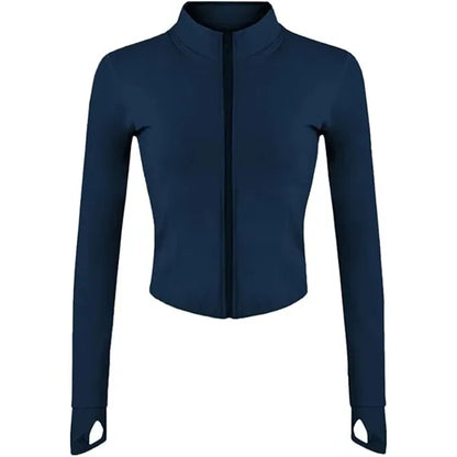Womens Full Zip Running Track Jacket W/Thumb Holes