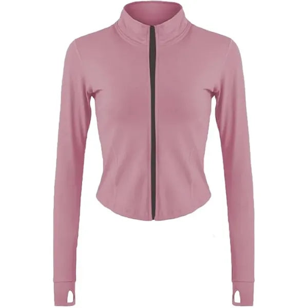 Womens Full Zip Running Track Jacket W/Thumb Holes