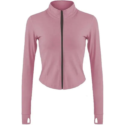 Womens Full Zip Running Track Jacket W/Thumb Holes