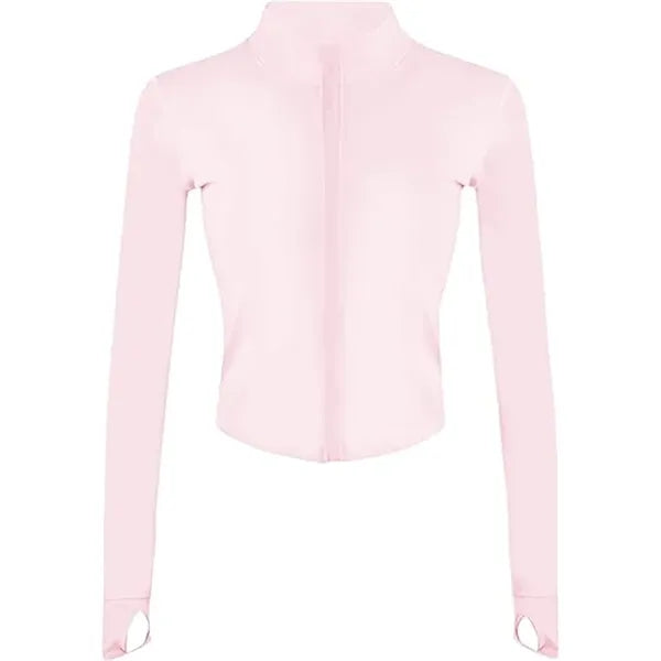 Womens Full Zip Running Track Jacket W/Thumb Holes