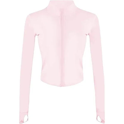 Womens Full Zip Running Track Jacket W/Thumb Holes