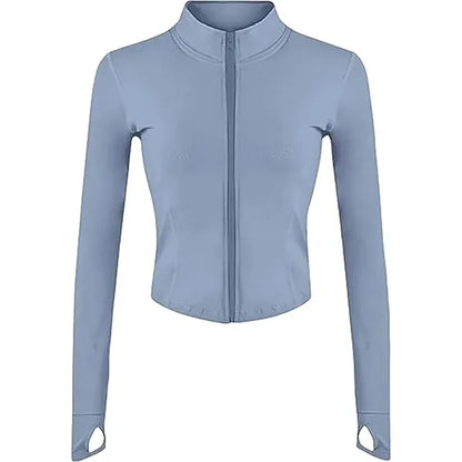 Womens Full Zip Running Track Jacket W/Thumb Holes