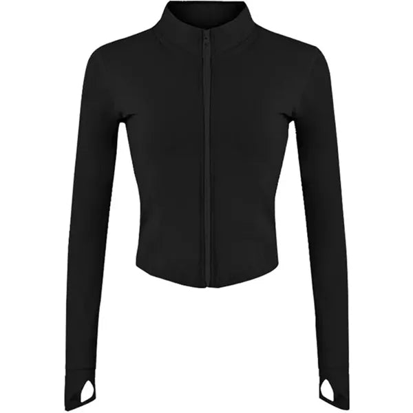Womens Full Zip Running Track Jacket W/Thumb Holes