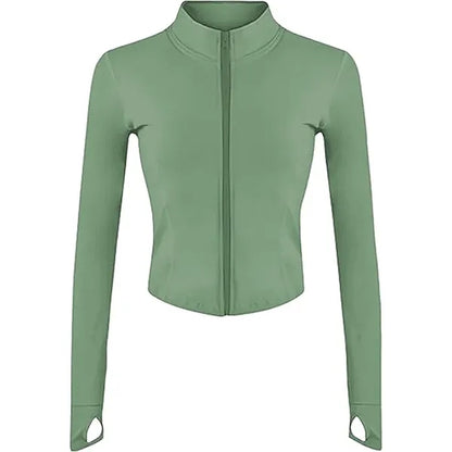 Womens Full Zip Running Track Jacket W/Thumb Holes
