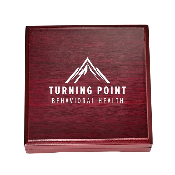 Mahogany Wood Box Desk Compass