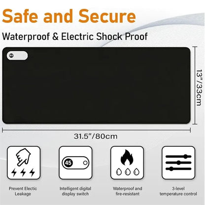 Heated Desk Mat Mouse Pad with Intelligent Digital Display