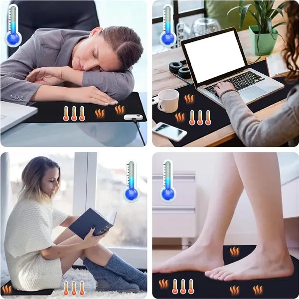 Heated Desk Mat Mouse Pad with Intelligent Digital Display