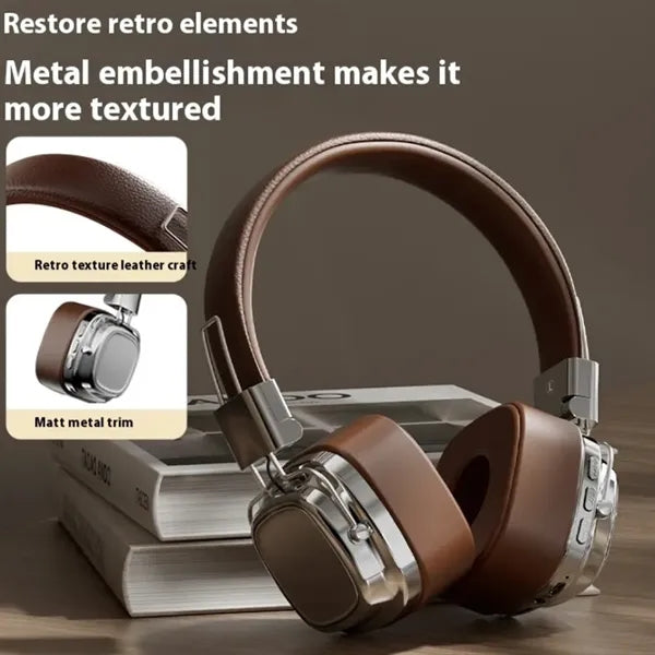 Foldable Retro Wireless Bluetooth Over-ear Headphones