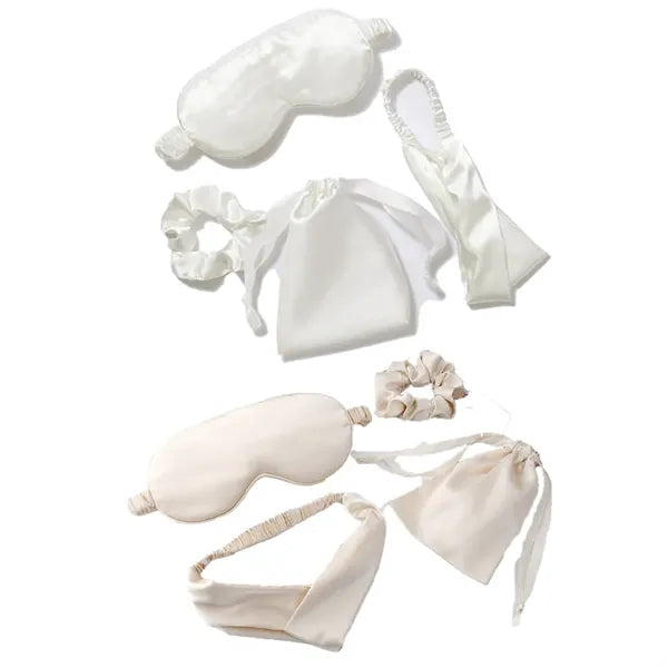 4Pcs Kit Soft Sleep Eye Mask Hairband Hair Loop with Pouch