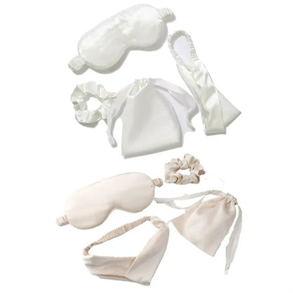 4Pcs Kit Soft Sleep Eye Mask Hairband Hair Loop with Pouch