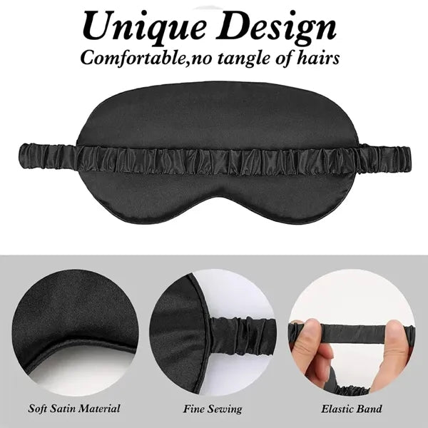4Pcs Kit Soft Sleep Eye Mask Hairband Hair Loop with Pouch