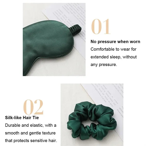 4Pcs Kit Soft Sleep Eye Mask Hairband Hair Loop with Pouch