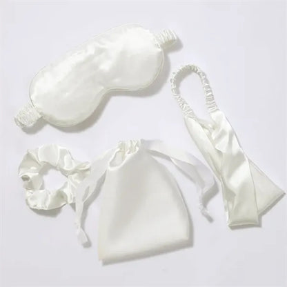 4Pcs Kit Soft Sleep Eye Mask Hairband Hair Loop with Pouch