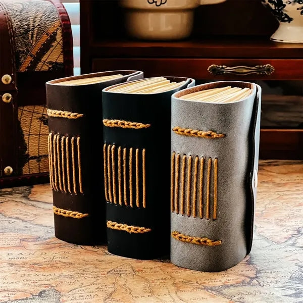A7 Vintage Pocket Journal Portable Snap Button Notebook