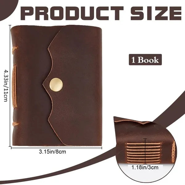 A7 Vintage Pocket Journal Portable Snap Button Notebook