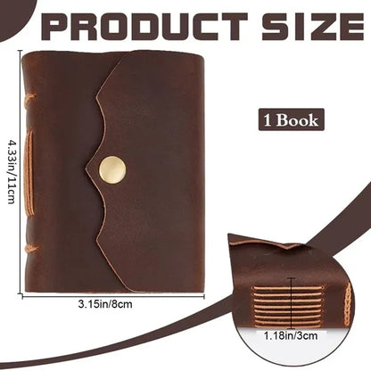 A7 Vintage Pocket Journal Portable Snap Button Notebook