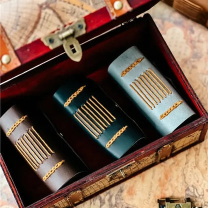 A7 Vintage Pocket Journal Portable Snap Button Notebook