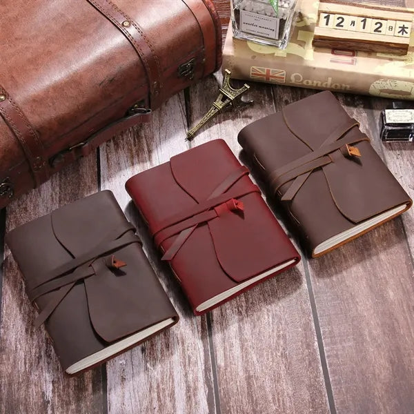 Handmade Genuine Leather Journals Notebooks with Tie Closure