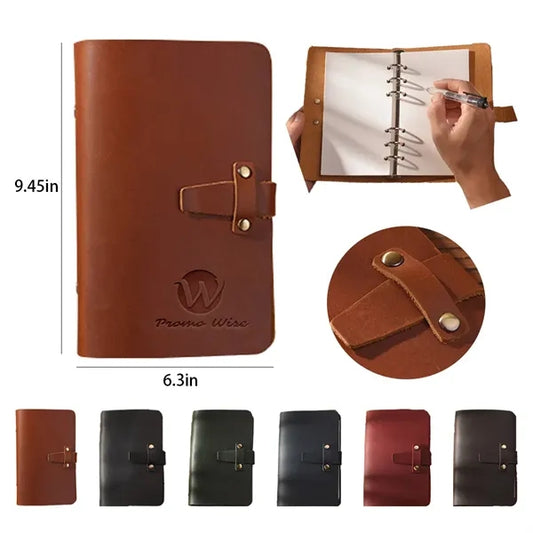 Crazy Horse Leather Pocket Spiral Binder Journal Notebook