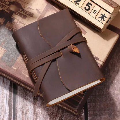 Handmade Genuine Leather Journals Notebooks with Tie Closure