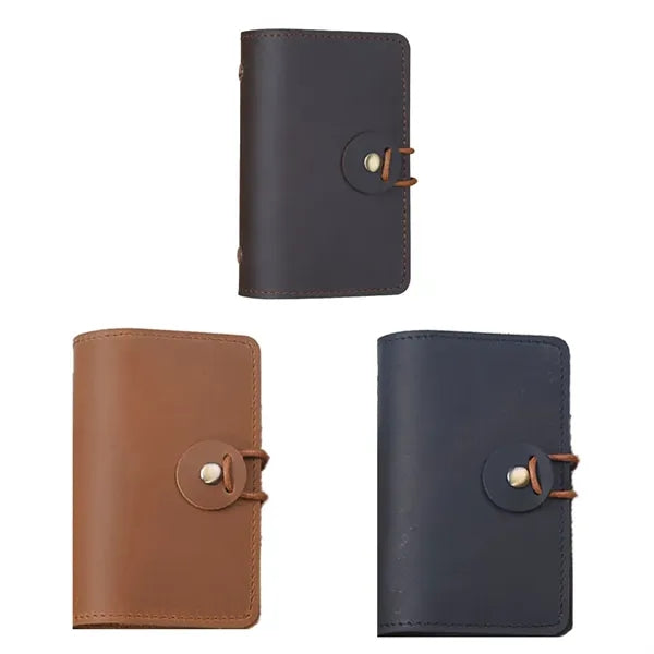 A8 Genuine Leather Refillable Spiral Binder Journal Notebook