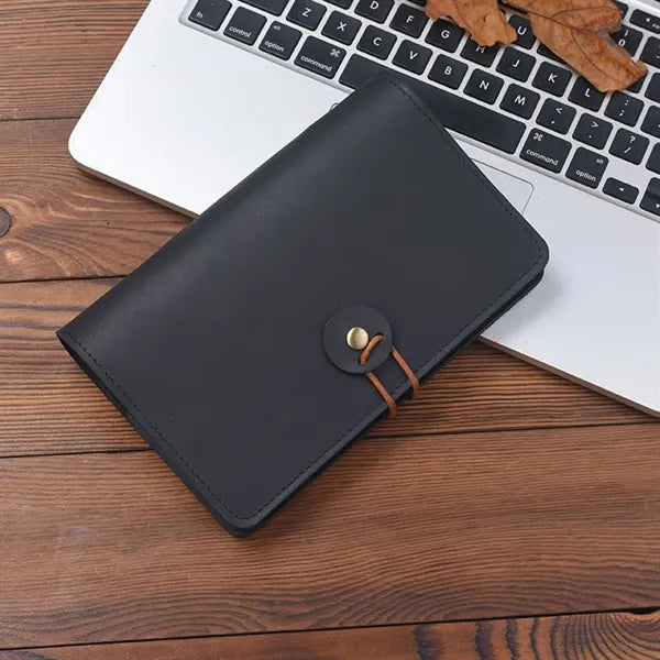 A8 Genuine Leather Refillable Spiral Binder Journal Notebook