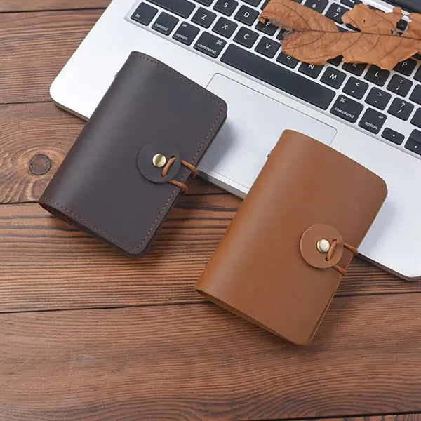 A8 Genuine Leather Refillable Spiral Binder Journal Notebook
