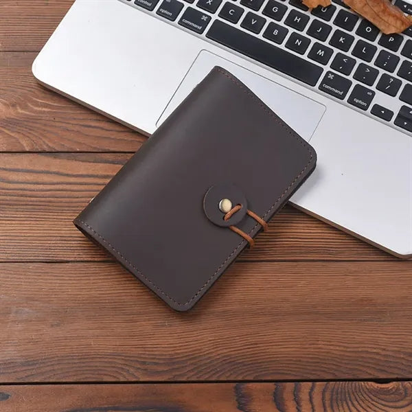 A8 Genuine Leather Refillable Spiral Binder Journal Notebook