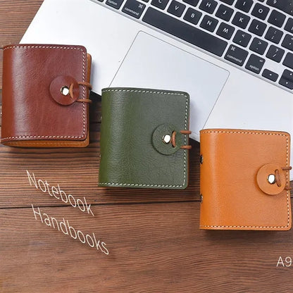 A9 Pocket Genuine Leather 60 Pages Binder Planner Notebook