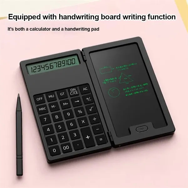 Folding Portable Calculator with Handwriting Pad